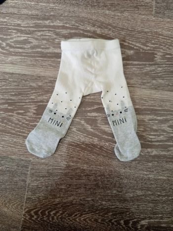 Collant taille 14 blanc et gris lapin