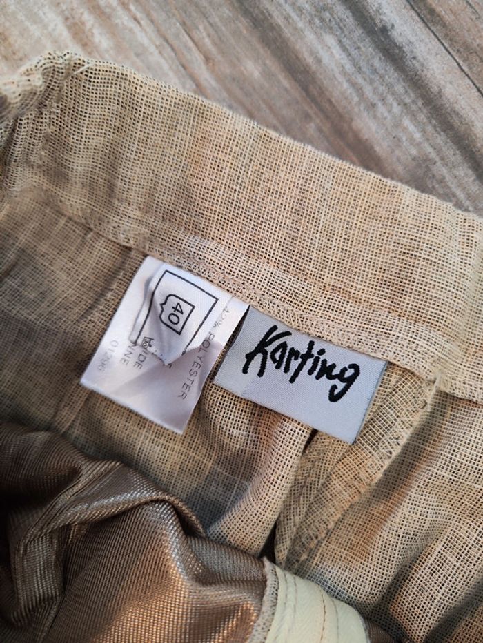 Pantalon beige (42% polyester, 22% lin, 22% viscose) Karting Taille 40 - photo numéro 2