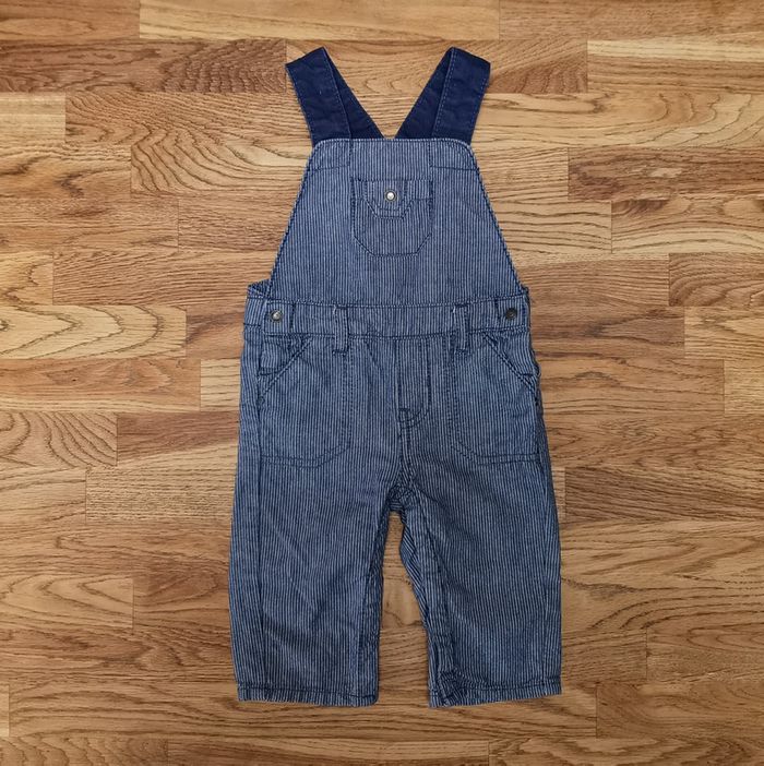 Salopette rayée bleu-blanc Obaïbi 6 mois - photo numéro 2