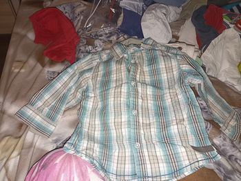 Chemise a carreaux vert blanc