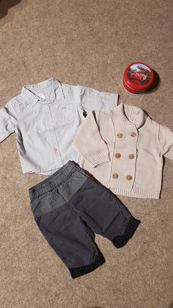 Ensemble 3 pièces garçon 1mois neuf