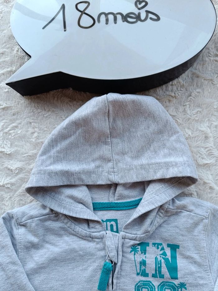 Gilet zippé veste avec capuche Garçon 18 mois In Extenso - photo numéro 5