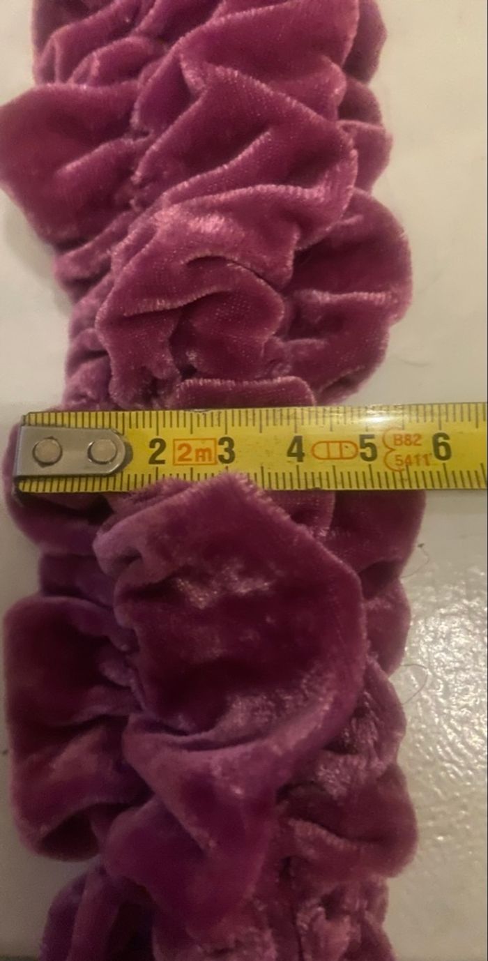 Echarpe velours rose/violette et corail - photo numéro 3