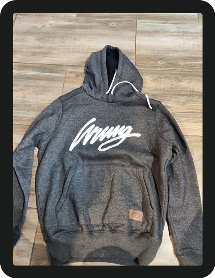 Sweat à capuche gris Wrung Taille S