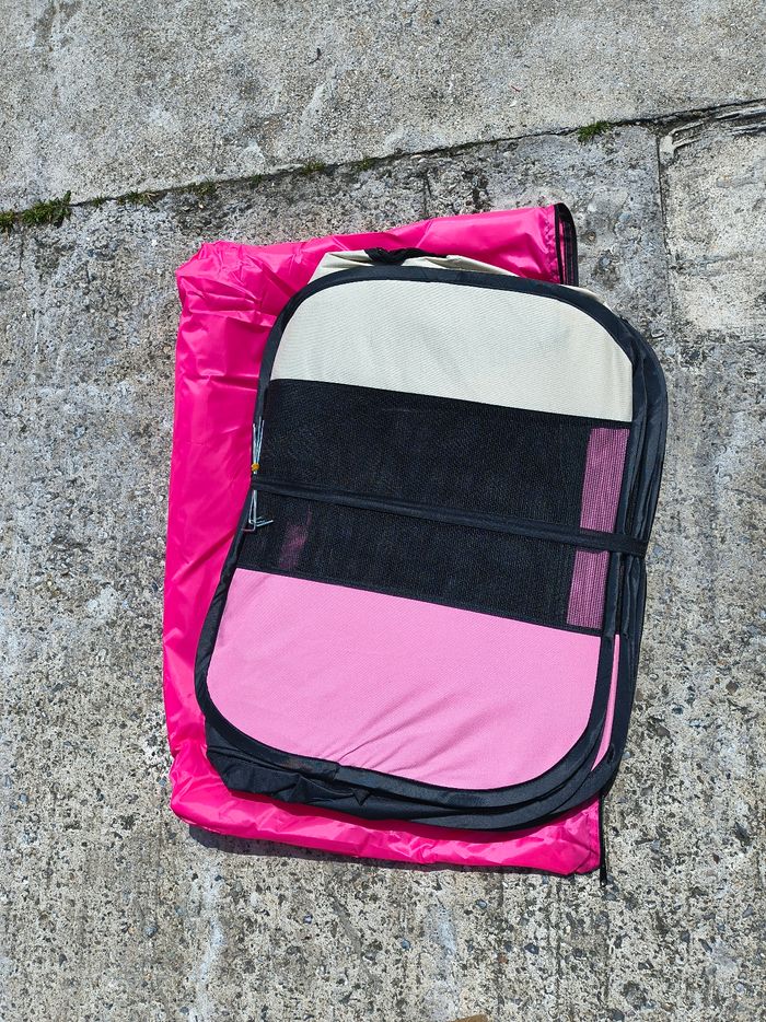 Parc pliable rose pour chien - photo numéro 2