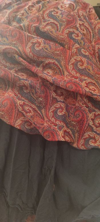 Robe à bretelles rouge/bleue/beige en voilage doublée