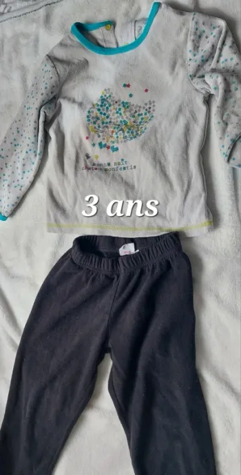 Pyjamas 3 ans blanc et noir