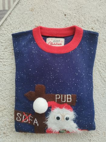🎄 Pull de Noël Kitsch "Drunk Santa" – Unisexe – Taille M