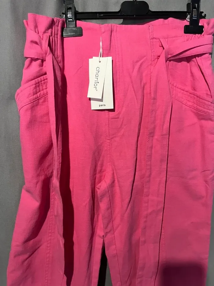 Pantalon léger jambe large rose - photo numéro 2