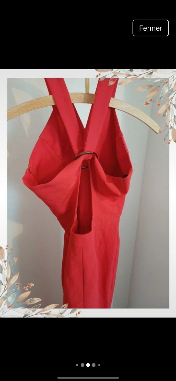 Combinaison à bretelles dos nu rouge 40 neuve - photo numéro 4