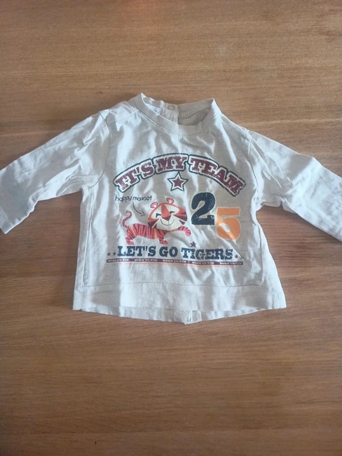 Lot 2 t-shirts manches longues 3 mois - photo numéro 3