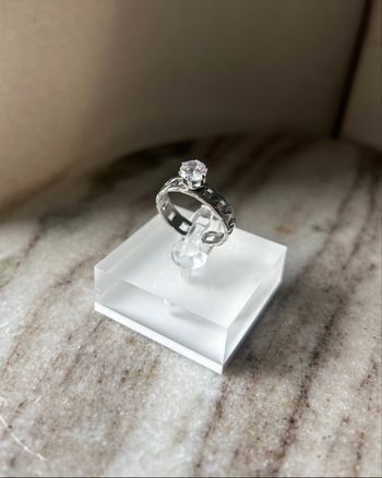 Bague en acier inoxydable argentée ajustable 