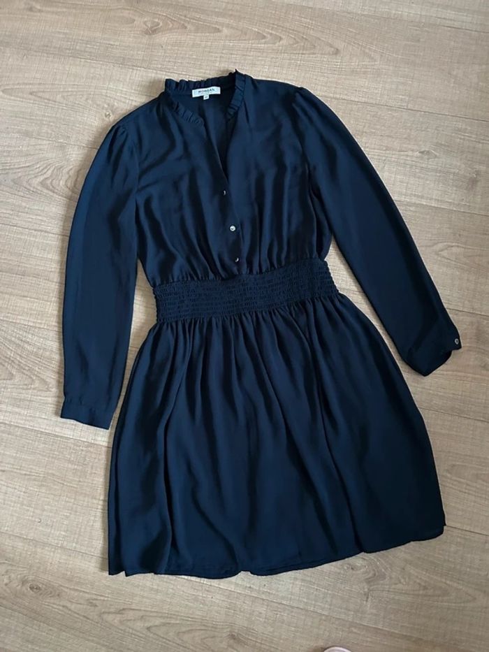 Robe bleue marine à manches longues Morgan taille 40 état satisfaisant (avec défaut) - photo numéro 7