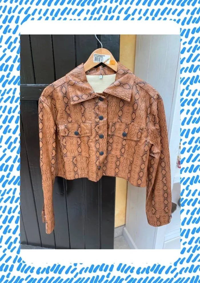 Veste marron motif serpent 36 S