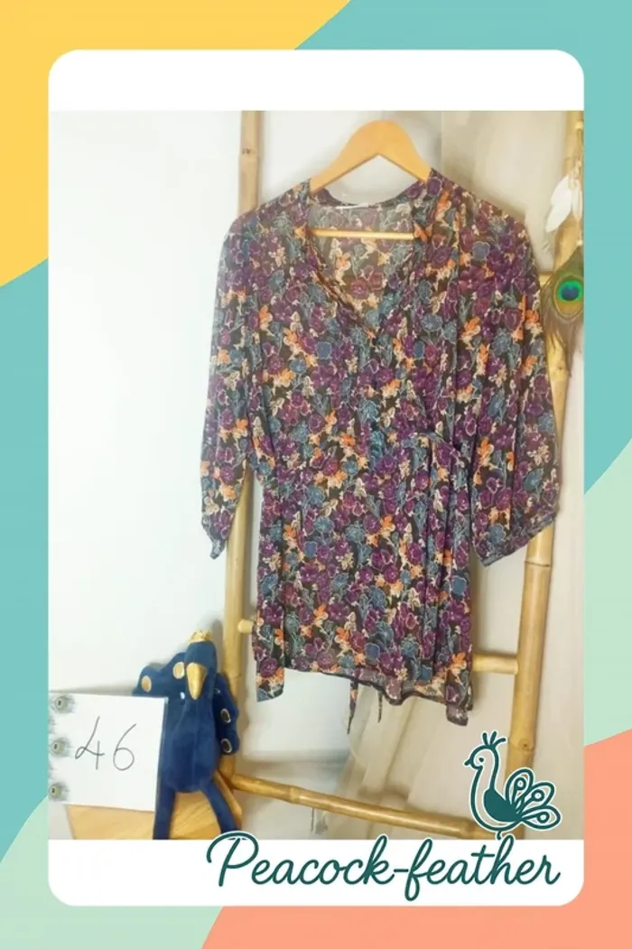 Blouse voilage violet yessica 46
