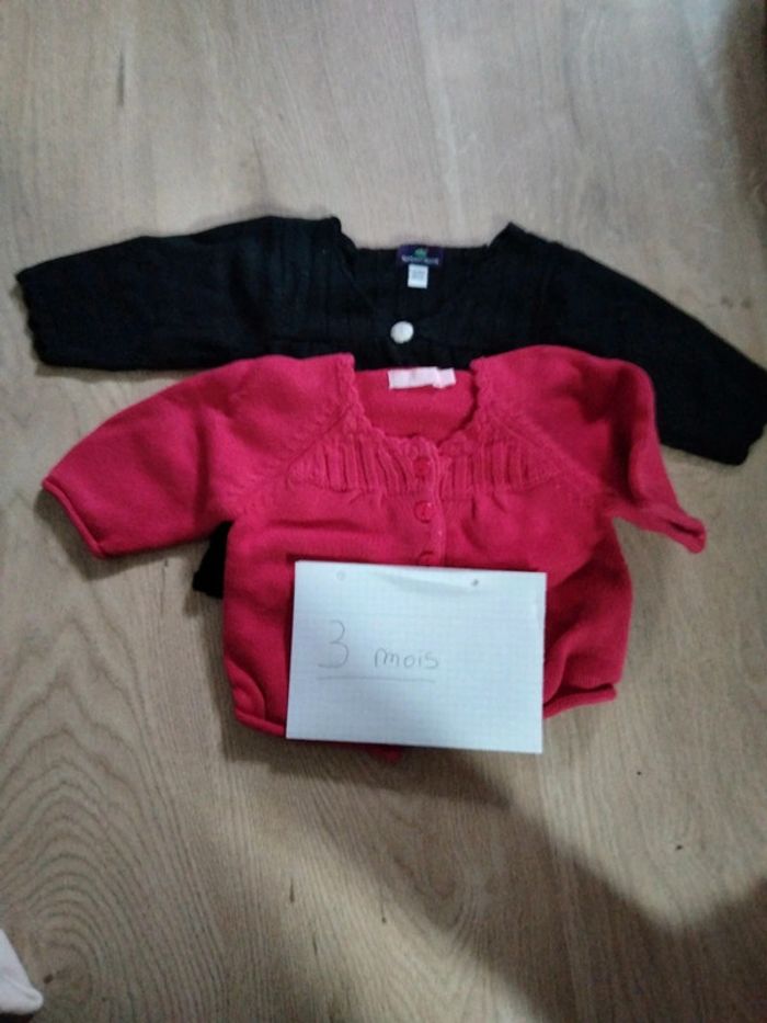 Lot 2 gilets taille 3 mois