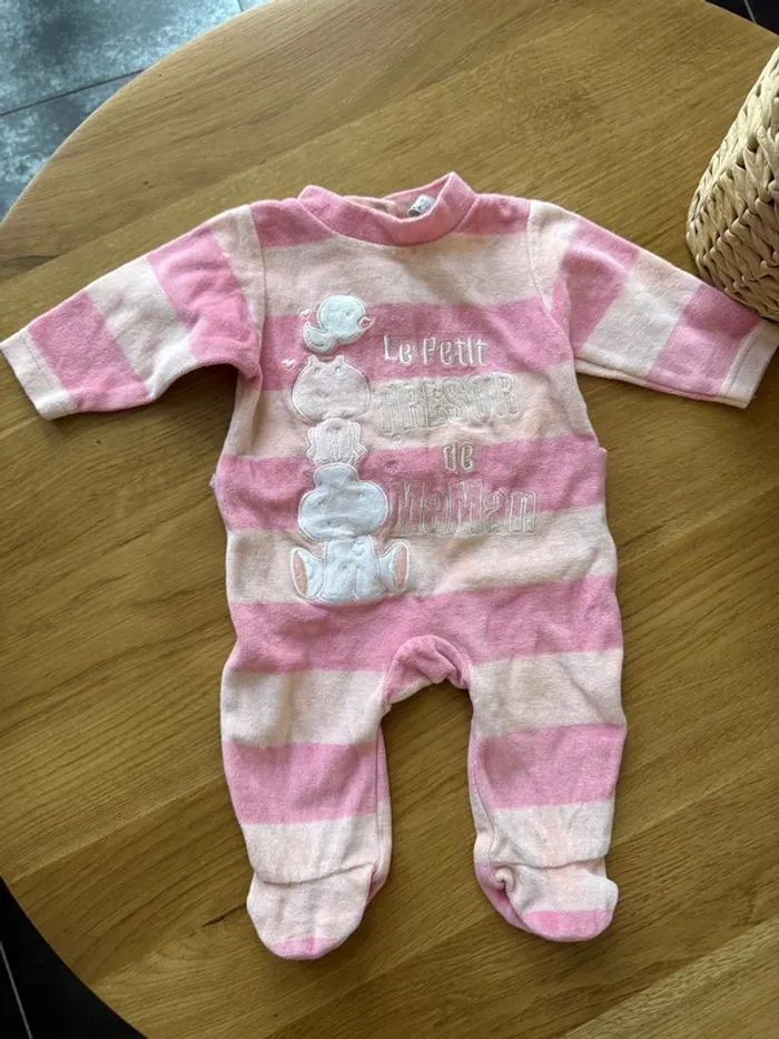 Lot 3 pyjamas velours fille 1 mois - photo numéro 16