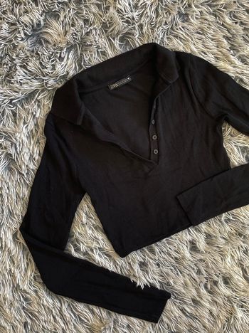 Top noir manches longues Zara taille S