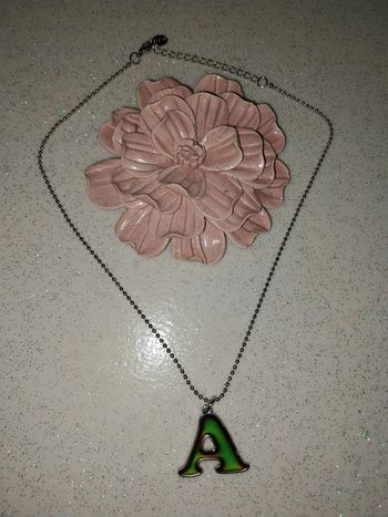 Collier en acier inoxydable et pendentif magnétique lettre A état neuf