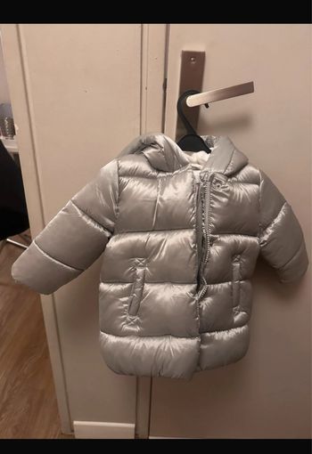 Doudoune chaude argentée hiver neuve