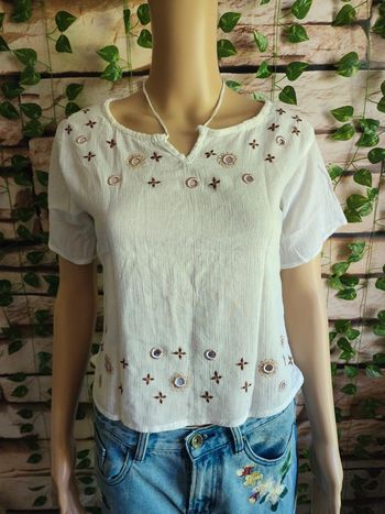🌸T-shirt MC Blanc Kamksha Taille 36🌸
