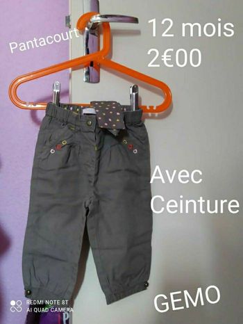 Pantacourt Taille 12 mois