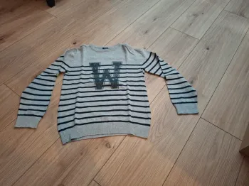 Petit pull gris col rond