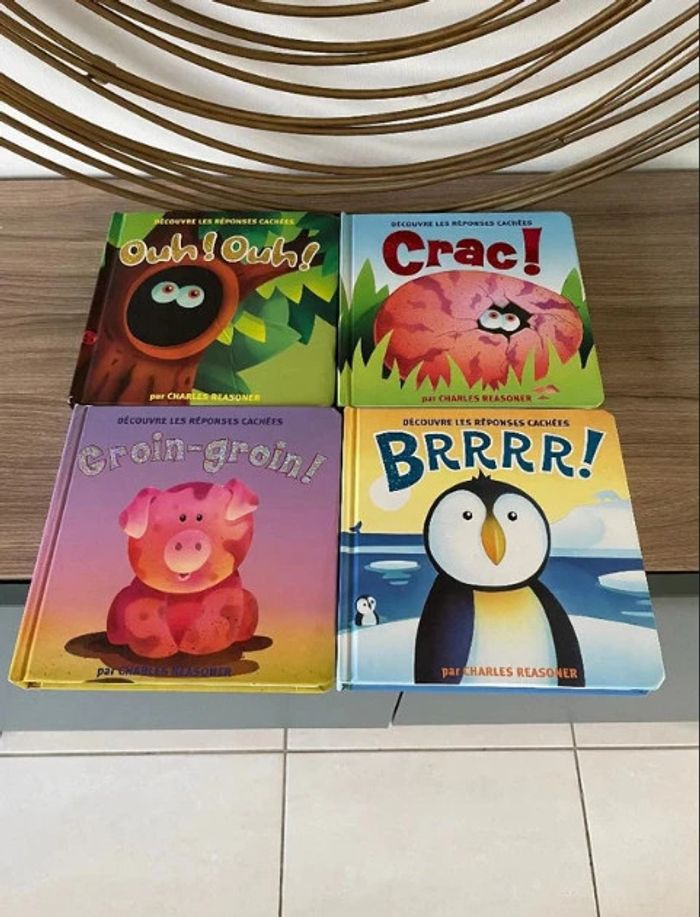 Lot de 4 livres cartonnés questions réponses sur les animaux et la nature