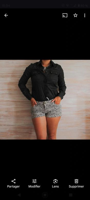 Chemise effet similicuir Mango