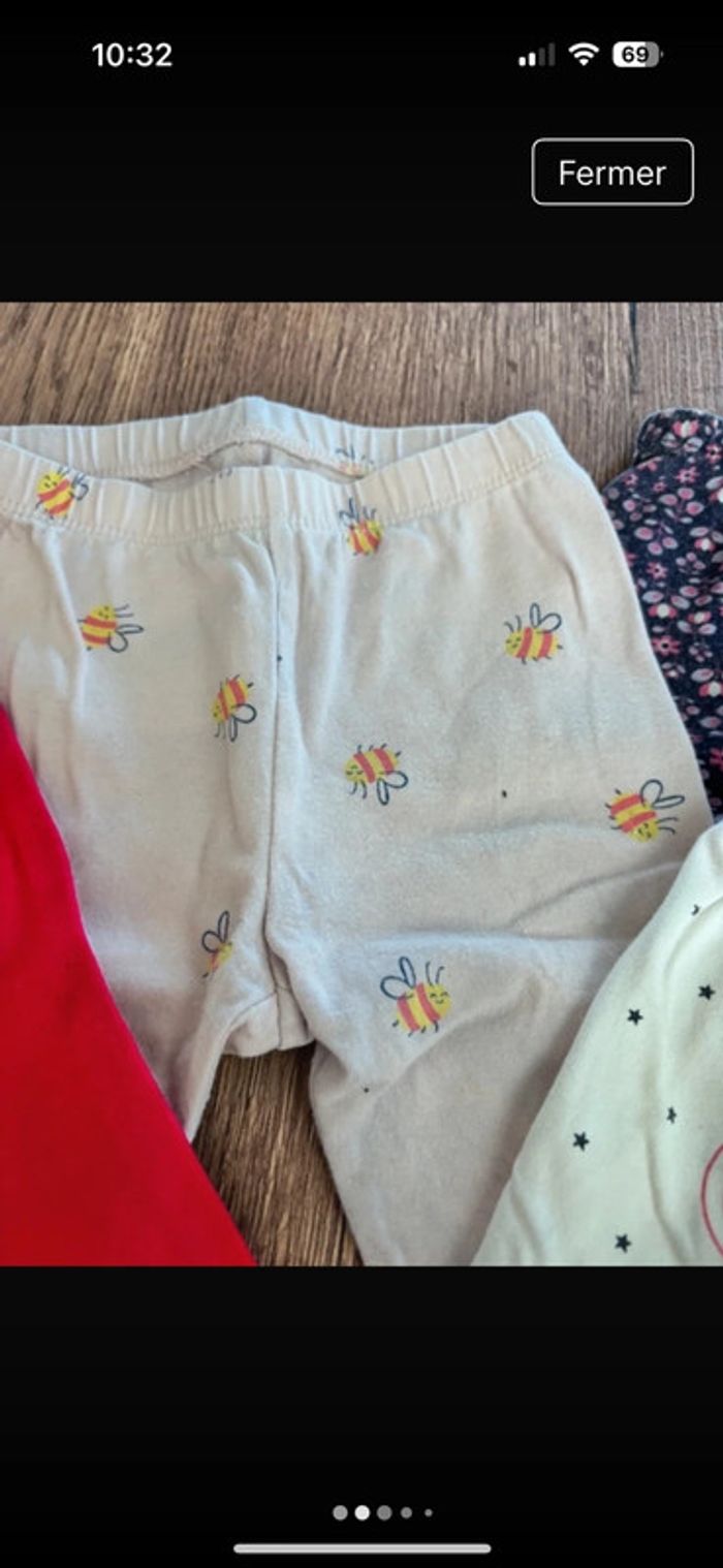 Lot de 4 leggings 3/6 mois - photo numéro 2