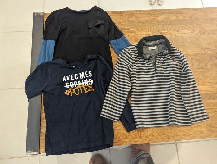 Lot 3 t-shirt manches longues 4 ans