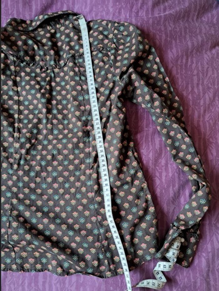 Chemise Gap Kids, taille 34 - 36, marron à motifs - photo numéro 5