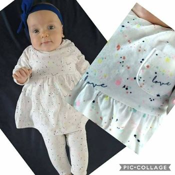 6 mois bébé fille ensemble tape a l oeil robe et legging ( sans bandeau)