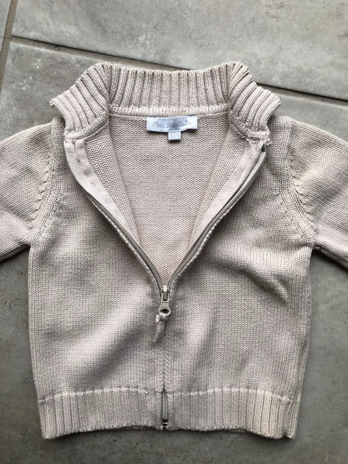 Pull gilet zippé Petit Kimbaloo bébé garçon taille 6 mois - photo numéro 3