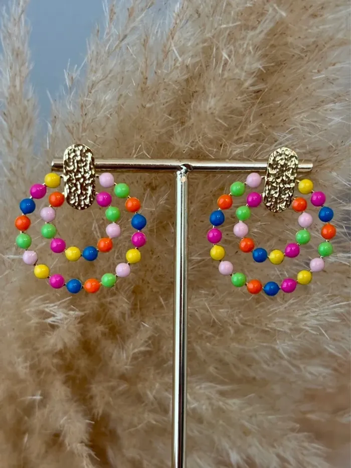 Boucles d'oreilles multicolores Mile Mila - photo numéro 4