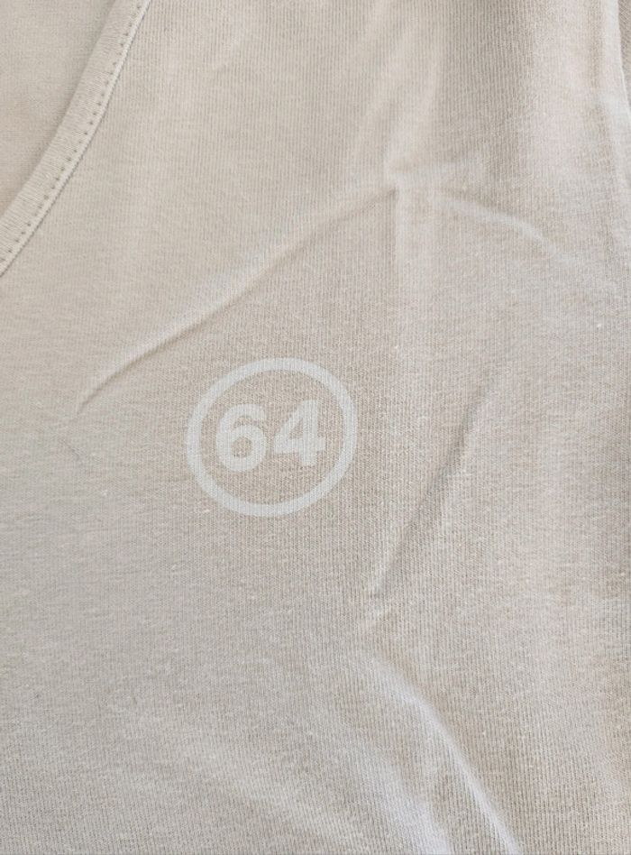 Tee-shirt top 64 beige manches courtes excellent état taille M Montgolfière - photo numéro 4