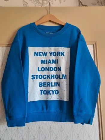 Sweat bleu garçon tbe primark 8-9 ans