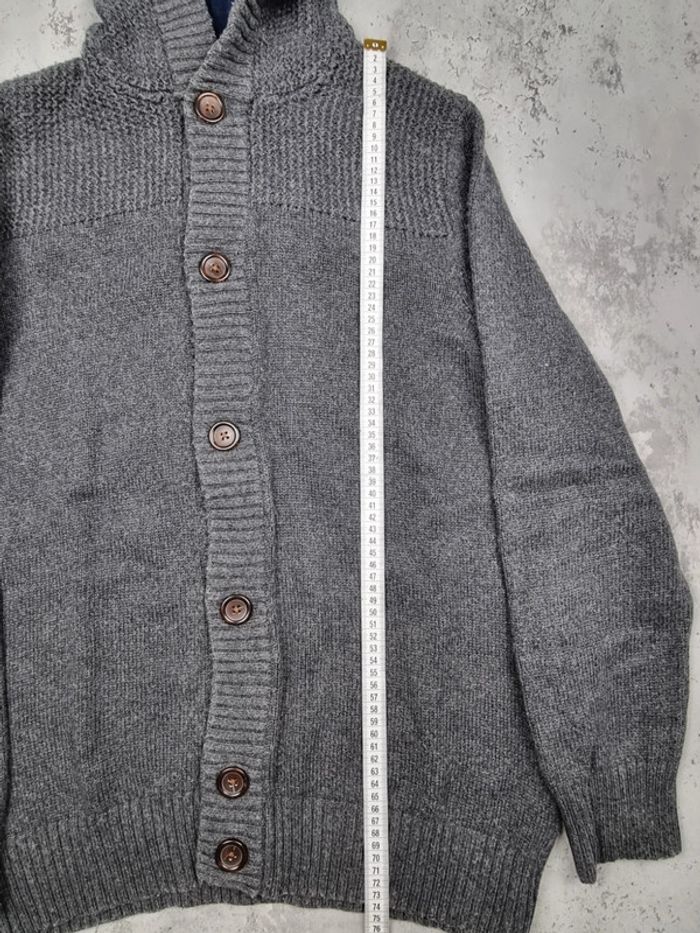 Veste à boutons avec capuche – Tommy Hilfiger – Gris – Taille L Hommes (mesures en photos) - photo numéro 5