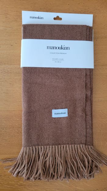 Écharpe homme Manoukian marron chocolat neuve