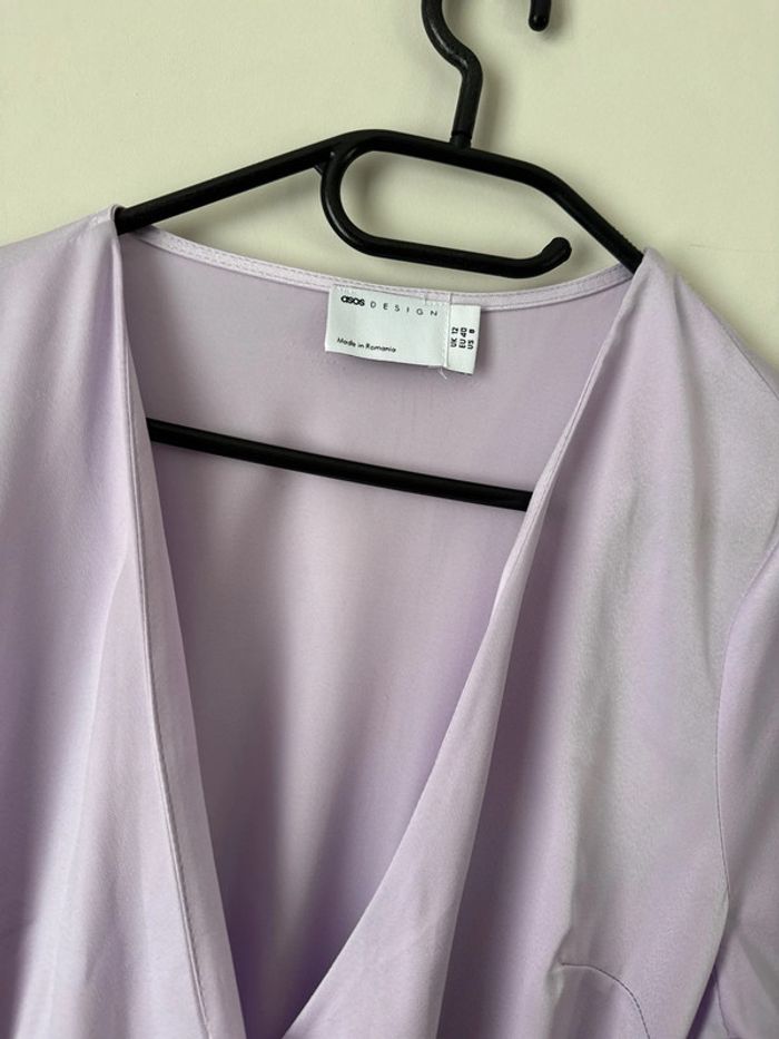 👗Asos design taille 40- Robe mi-longue cache-cœur- Lilas- très bon état - photo numéro 3