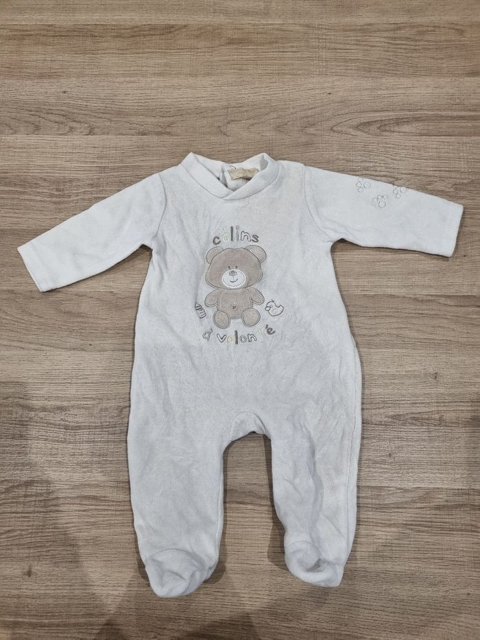 ​Pyjama Bébé Velours 3 Mois Ourson Câlins a volonté Tres Bonne Etat