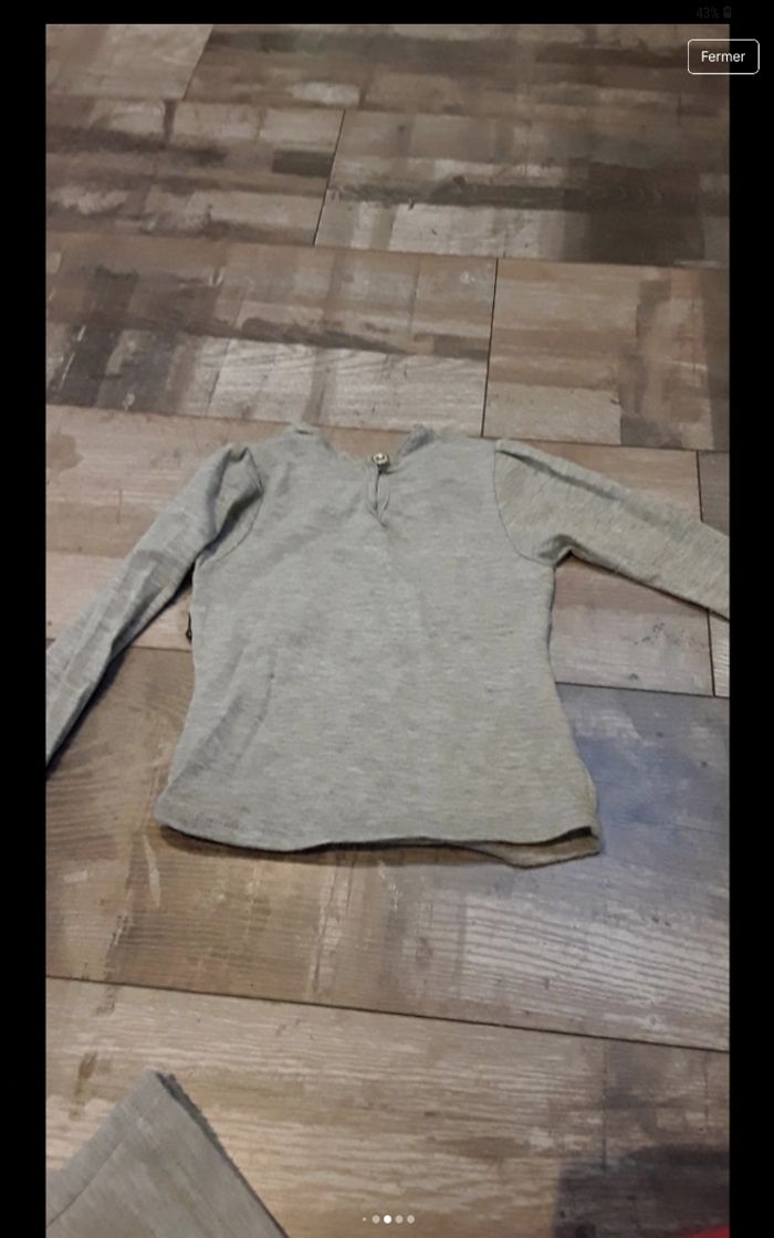 Tee shirt manche longue gris - photo numéro 5