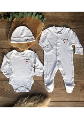Box naissance - pyjama body bonnet personnalisée