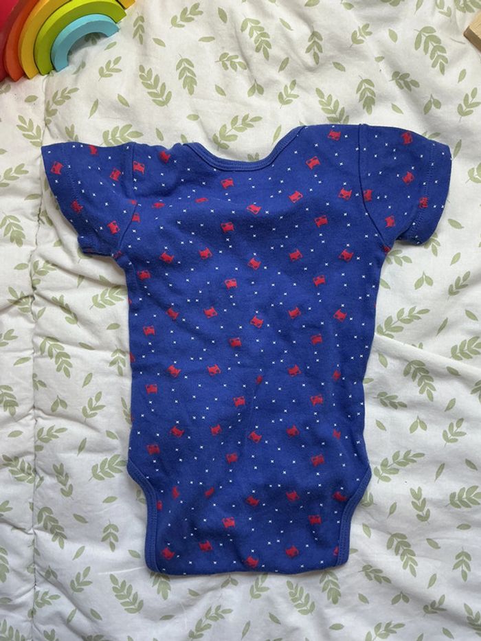 body manches courtes bleu motifs masques du pareil au même 12 mois - photo numéro 6
