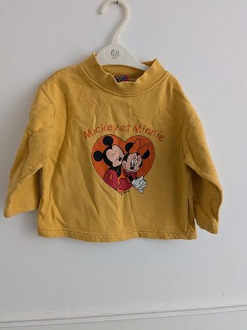 Haut jaune Mickey et Minnie  3 ans