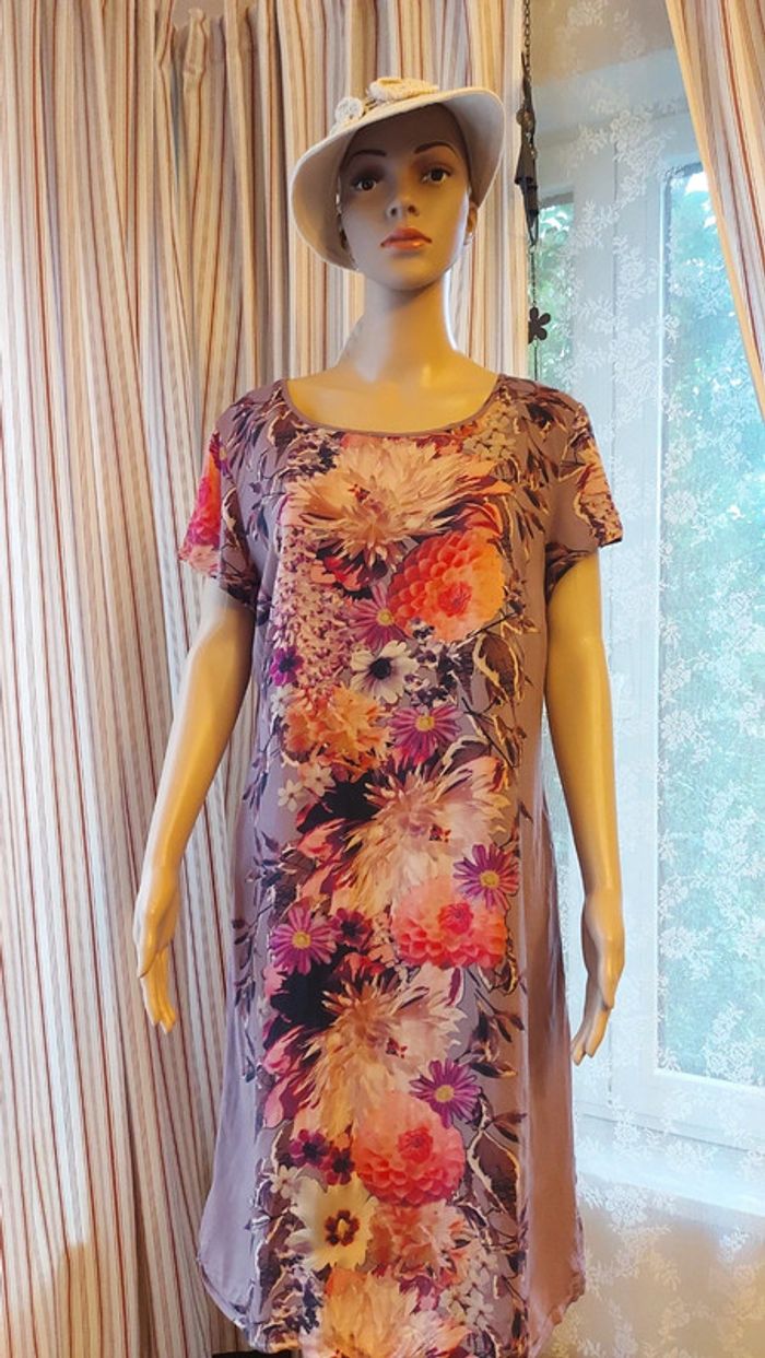 Robe lila fleuries Libelle Femmes fr 46 be 44 - photo numéro 6