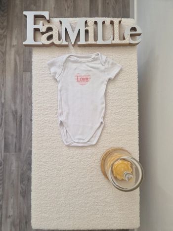 💕 Body bébé fille blanc avec imprimé "Love" - 6 Mois - 💕