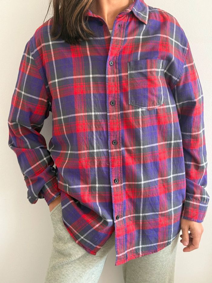 Chemise / Surchemise Divided ( H&M ) en coton taille M couleur marine & rouge