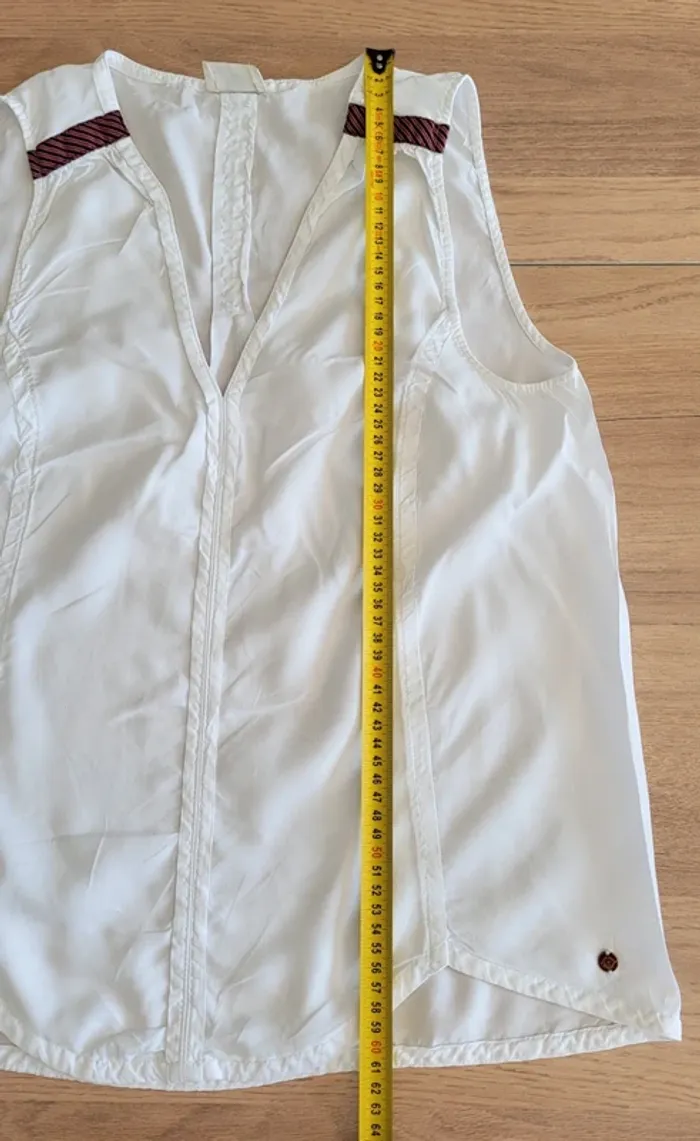 Débardeur blanc en coton lyocell Bonobo Taille 36 - photo numéro 9