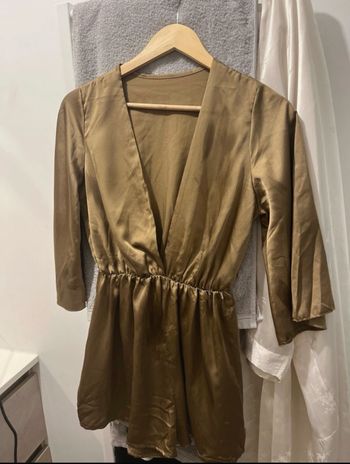 Combi short satiné kaki